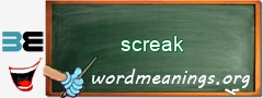 WordMeaning blackboard for screak